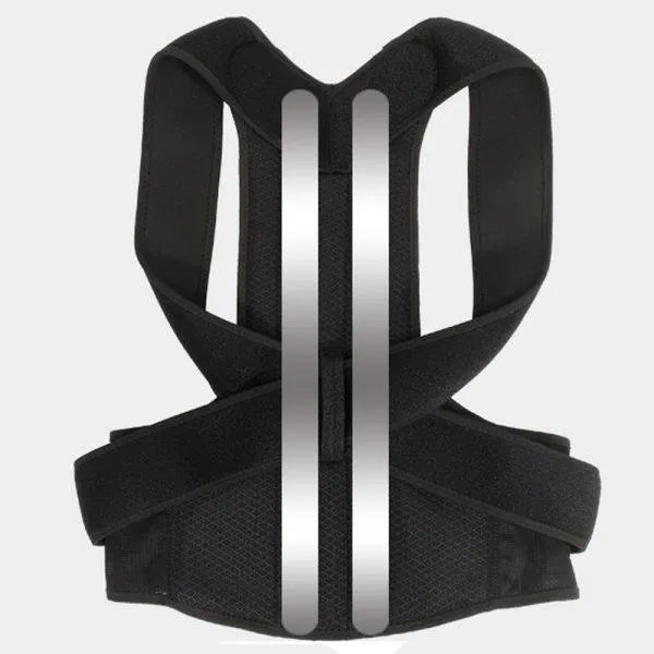 Black Adjustable Mesh Posture Corrector Belt for Men