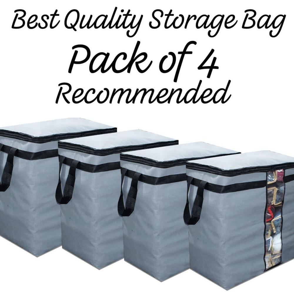 Storage Bags Pack of 4 Clear Window Durable Non-Woven
