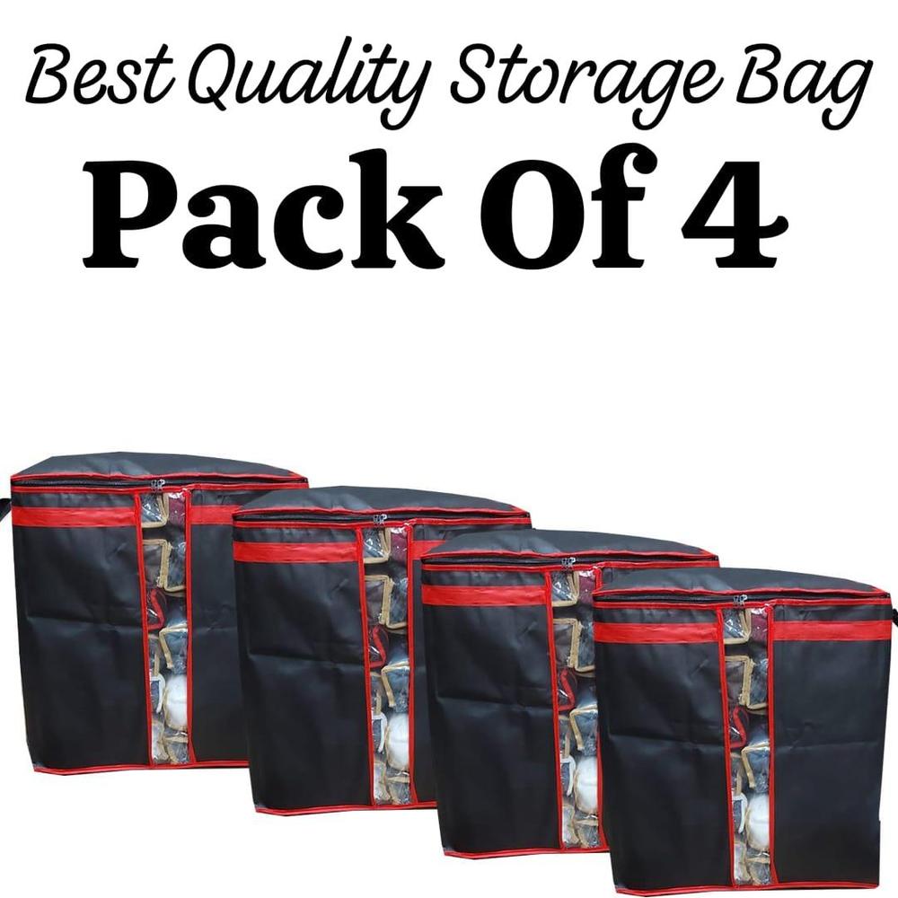 Storage Bags Pack of 4 Clear Window Durable Non-Woven