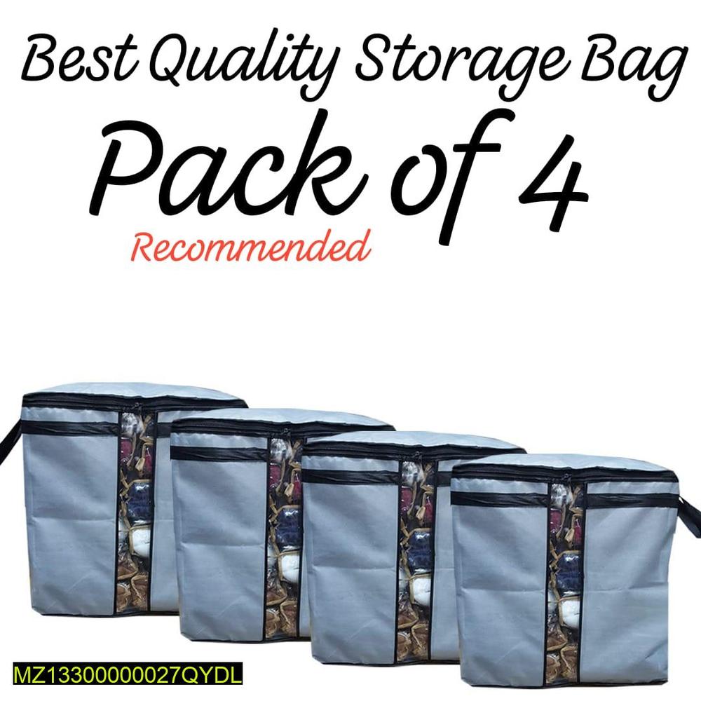 Storage Bags Pack of 4 Clear Window Durable Non-Woven