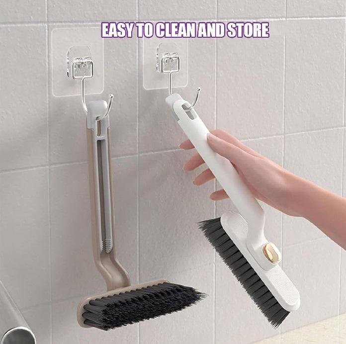 Rotatable Bathroom Cleaning Brush with Flexible Bristles