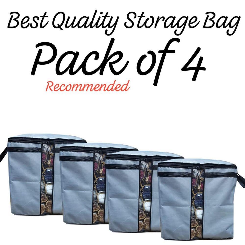 Storage Bags Pack of 4 Clear Window Durable Non-Woven