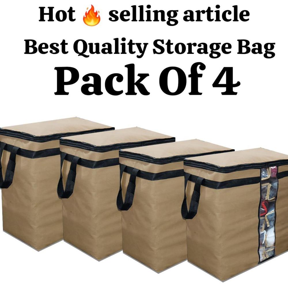Storage Bags Pack of 4 Clear Window Durable Non-Woven
