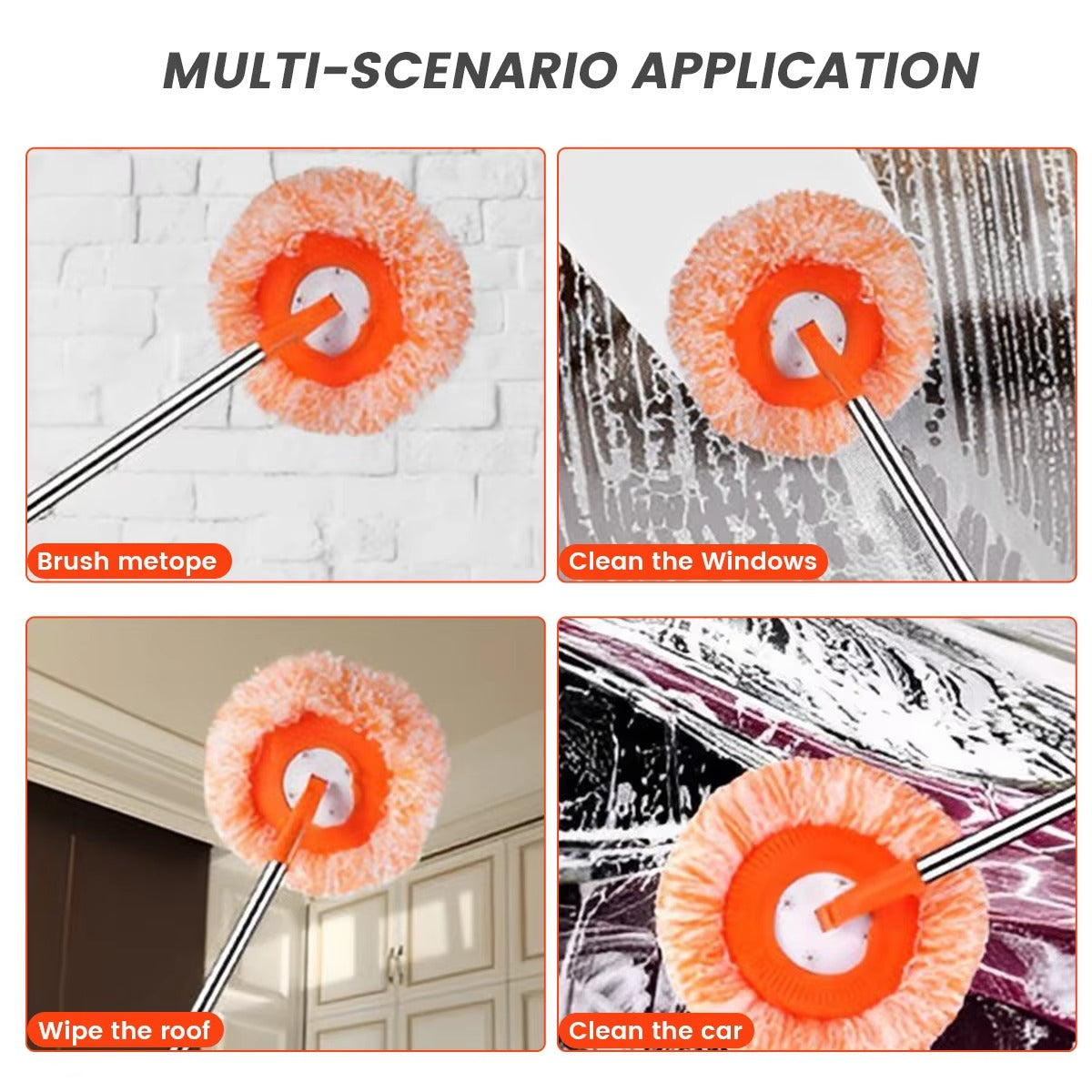 1 PC 360°Rotatable Mop Round Microfiber Dust Mops Cleaning Tools for Household Floor Wall Window